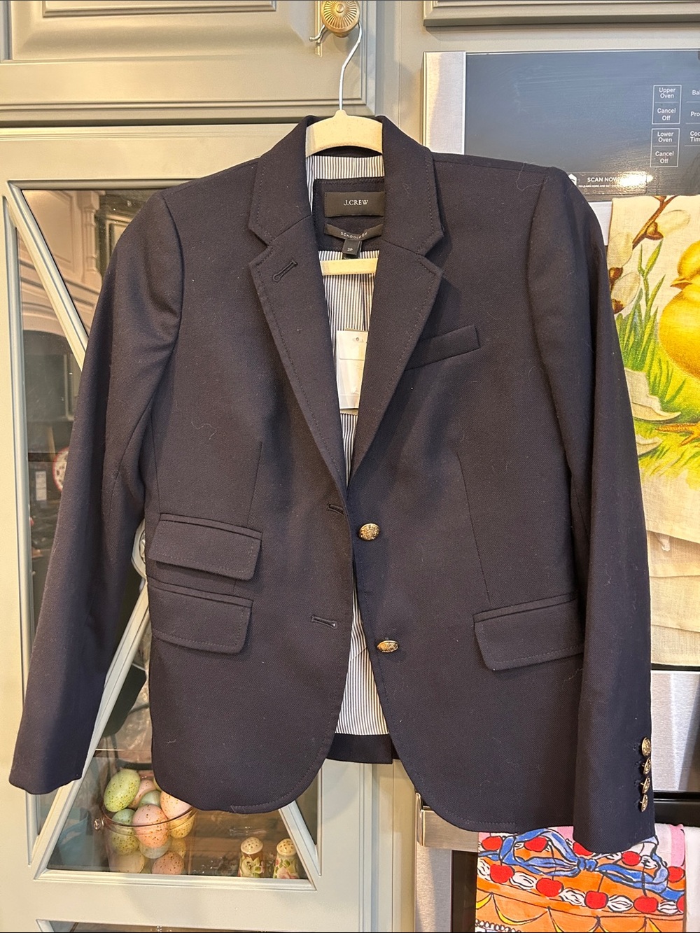 Vintage J. Crew Navy Wool Schoolboy Blazer with Gold Buttons NWT 2P
